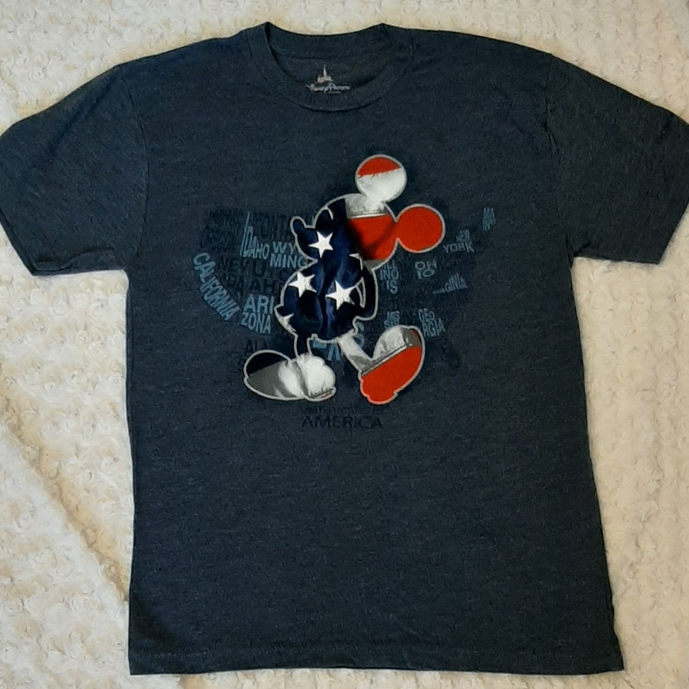 Mickey Mouse Patriotic Disney parks Gray t-shirt Independence Day 4th of July